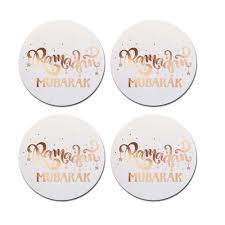 Stickers Ramadan Mubarak rose gold wit (12st)