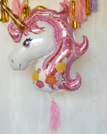 Super shape unicorn foil balloon pastel