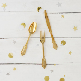 Plastic cutlery set deluxe gold