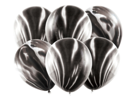 Balloons marble black (6pcs)