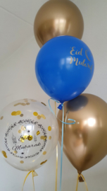 Ballonnen Eid partyzz mix blauw/goud (5st)