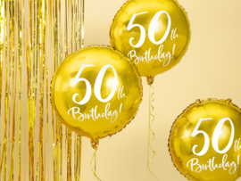 Foil balloon 50 gold round (18")