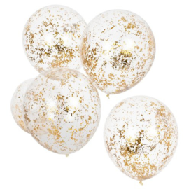 Gold shredded confetti balloons (5pcs)