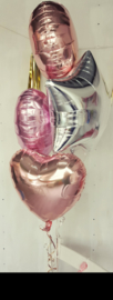 Folie ballon hart rose goud 18"