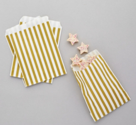 Candy bags gold white stripes