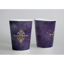 paper cups Ramadan purple/gold (6pcs)