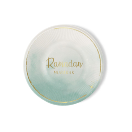 Paper plates Ramadan mint green gold foil (6pcs)