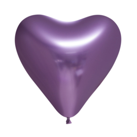 Chrome hart ballon paars (5st)