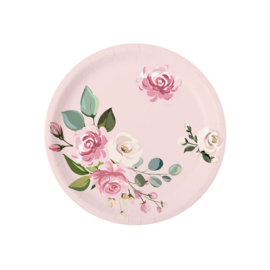 Paper plates floral pink (6pcs)