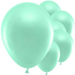 Ballonnen mat mint groen pastel (6st)