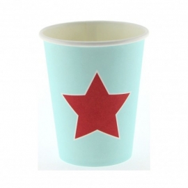 Papieren bekers blue star (12st)