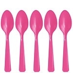 Plastic spoons hot pink (20pcs)