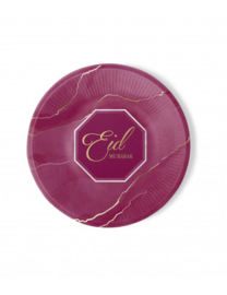 Paper plates Eid burgundy (6pcs)