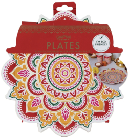 Papieren borden Diwali lotus (8st)