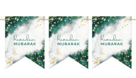 Ramadan Mubarak bunting emarald green