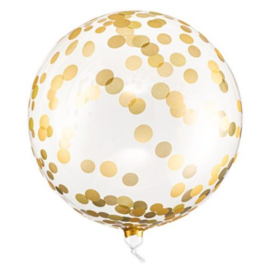 Orbz ballon clear goud confetti print