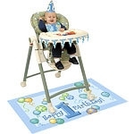 First birthday high chair decorating kit blue balloons