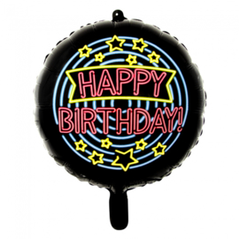 Foil balloon Happy Birthday neon sign