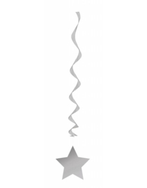 Swirl sterren zilver/wit (3st)