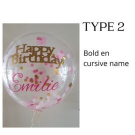 XL bubble balloon with text or name