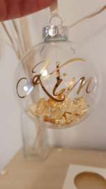 Clear ornament with text