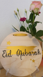 Houten hanger Eid Mubarak (of andere tekst)