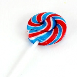 Swirl lollipop red, white, blue