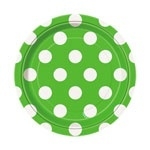 Dessert plates  green  polka dots (8pcs)