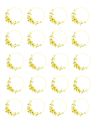 Stickervel gele bloemen