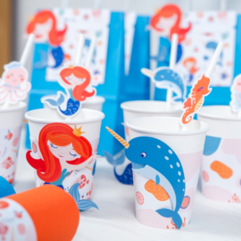 Paper cups mermaid (6pcs)