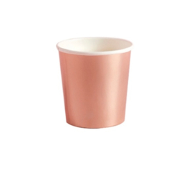 Paper shot glasses rose gold foil