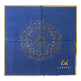 Papieren servetten Eid luxe blauw