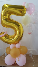Cijfer ballon XL  babyroze 1