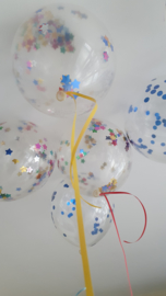 Confettiballon sterretjes folie (5st)