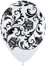 Balloon white damask (each)