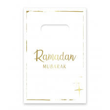 Snoepzakjes Ramadan wit gouden letters(6st)