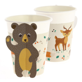 Paper cups woodland (6pcs)