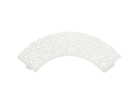 Cupcake wrapper white lace (6pcs)