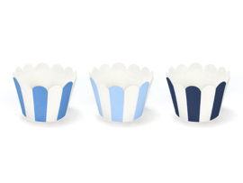 Cupcake wrappers blauw (6st)