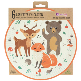 Paper plates woodland (6pcs)