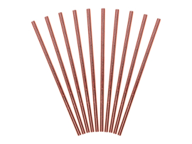 Paper straws shiny rose gold (10pcs)