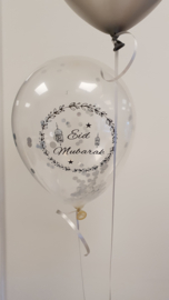 Ballonnen Eid partyzz mix zilver + confetti (5st)