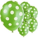 Balloons green polka dot (6pcs)