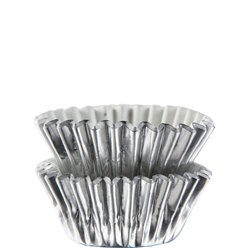 Cupcake cases silver foil (75pcs)