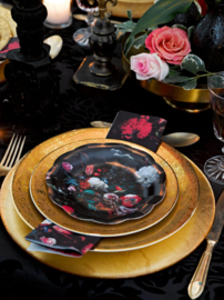 Paper plates black flowers(12pcs)