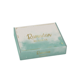 Pastry box Ramadan mint green w/ gold foil (ea)