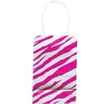 Paper party bag pink zebra