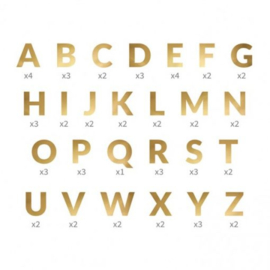 Letterslinger alfabet goud