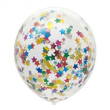 Confettiballon sterretjes folie (5st)