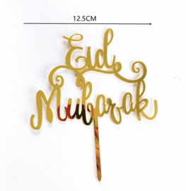 Cake topper Eid Mubarak acryl gold